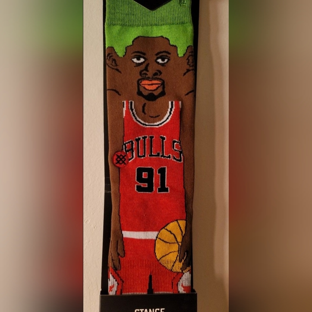 Stance HW Classics NBA Legend Dennis Rodman Combed Cotton Socks Fit 9-12 - Picture 3 of 6